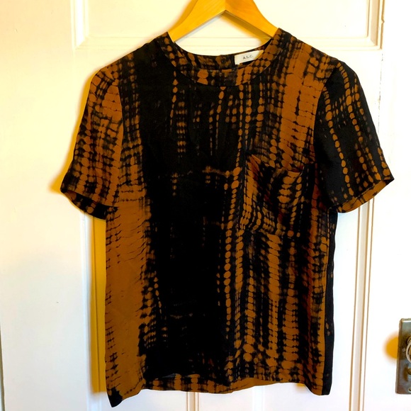 ALC 100% silk black & copper top size 2 - Picture 4 of 8